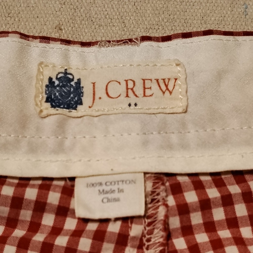 J.Crew Mens Red White Gingham Cotton Shorts Size 38 Preppy Plaid Summer - Picture 4 of 8